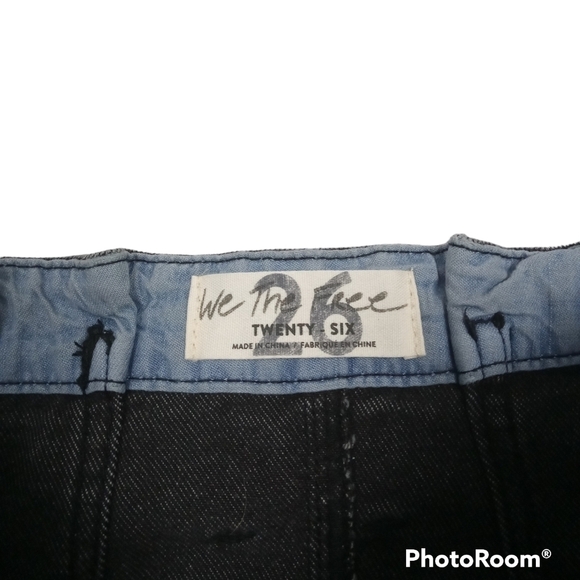 We The Free Black Button Fly Mini Skirt Size 26 - Picture 2 of 7